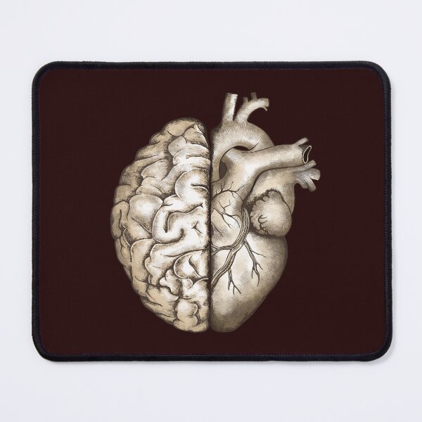 Item preview, Right balance between head and brain or heart and feeling, human heart and brain designed and sold by Collagedream.