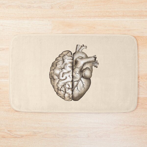 Item preview, Right balance between head and brain or heart and feeling, human heart and brain designed and sold by Collagedream.