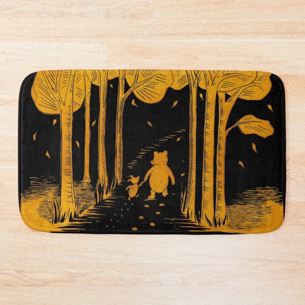 Item preview, "If there ever comes a day when we can't be together" Winnie the Pooh and Piglet linocut Black and Gold designed and sold by Maddy Bennett.