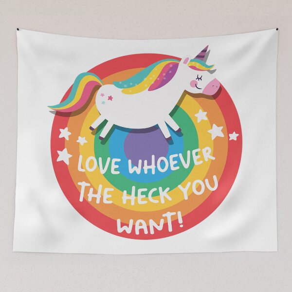 Item preview, Love Has No Gender Pride Love Rainbow Unicorn designed and sold by StickerbashCo.