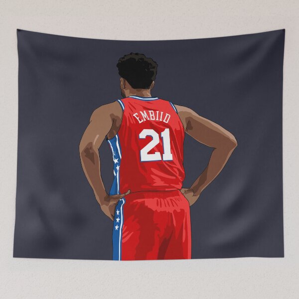 Item preview, Joel Embiid Vector Back Red Qiangy designed and sold by qiangdade.
