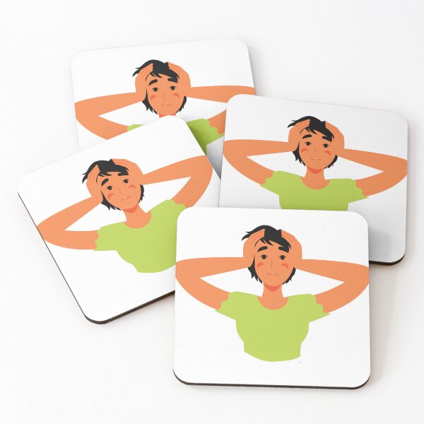 Item preview, green worried guy girl design designed and sold by sm7thme.