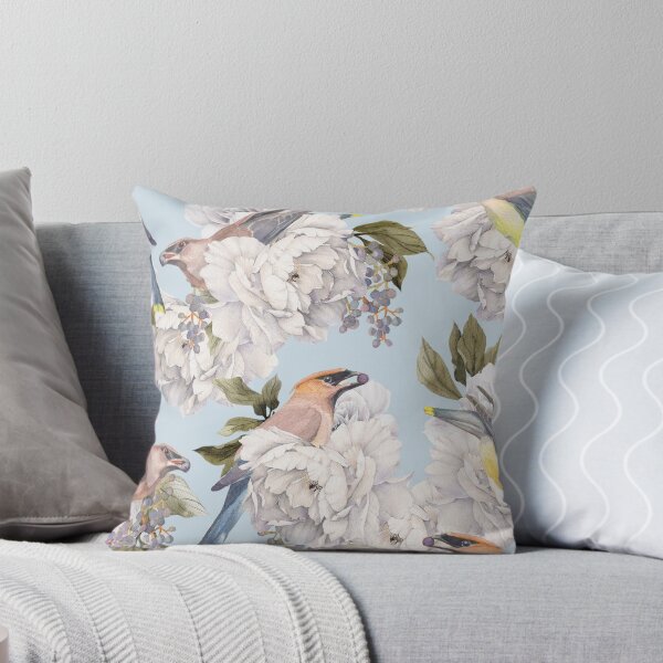 Item preview, Cedar Waxing and Berries Pattern in Blue designed and sold by The Willow Of  Rain City.
