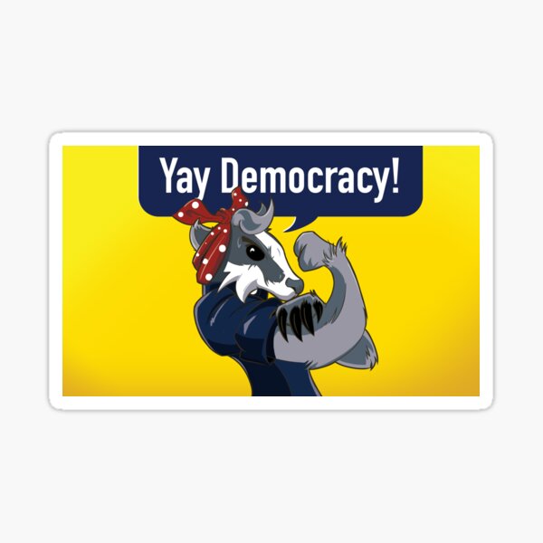 Yay Democracy Stickers - Yellow Sticker