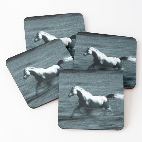 Item preview, white horse running designed and sold by laikaincosmos.