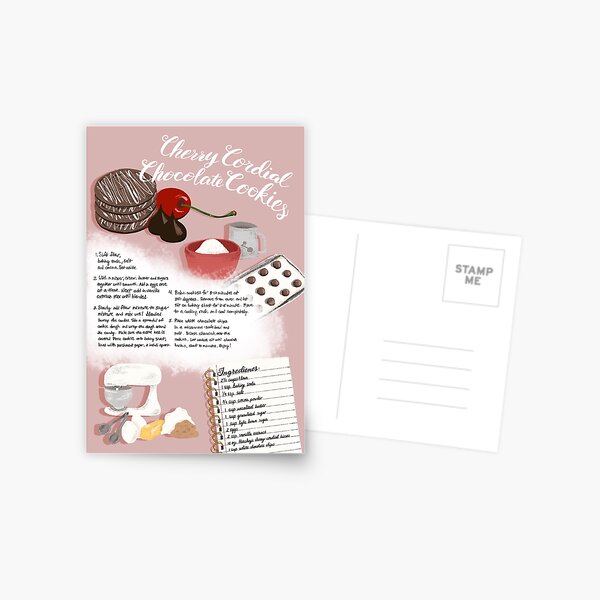 Cherry Cordial Chocolate Cookies - Light Background Postcard