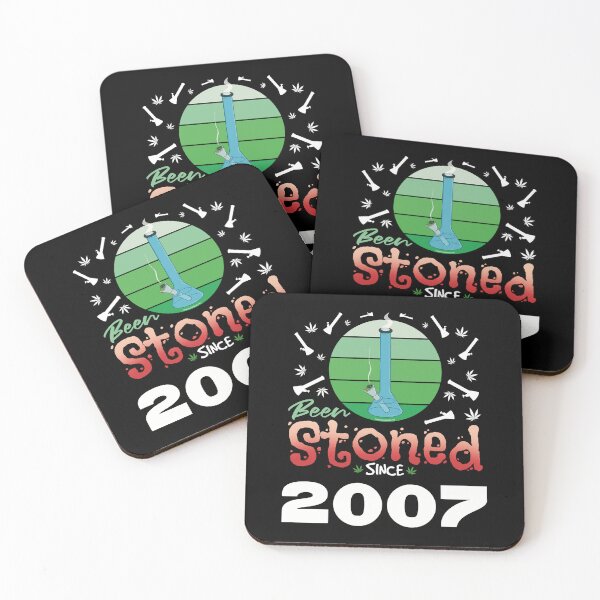 Item preview, Been stoned since 2007 (Green retro vintage sunset with bong) designed and sold by YomeHayin.