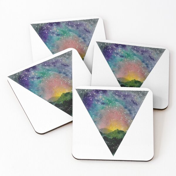Item preview, Triangle Sunset 2 Stary Sky Watercolor designed and sold by Iro-by-Mona.