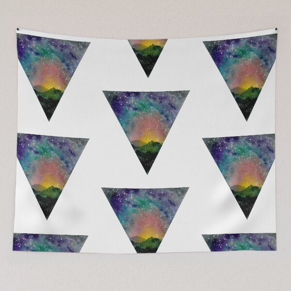 Item preview, Triangle Sunset 2 Stary Sky Watercolor designed and sold by Iro-by-Mona.