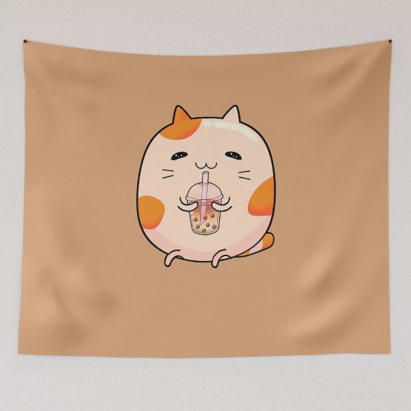 Item preview, Happy Cat drinking boba milk  designed and sold by lazarosdesign.