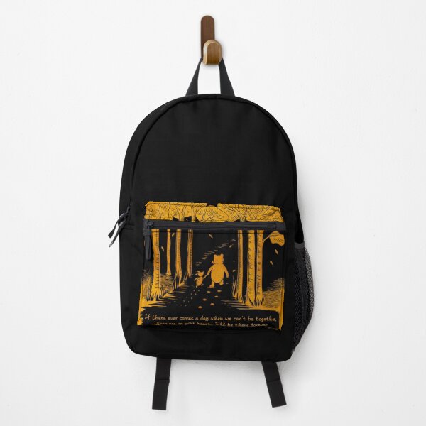 Item preview, "If there ever comes a day when we can't be together" Winnie the Pooh and Piglet linocut Black and Gold designed and sold by Maddy Bennett.