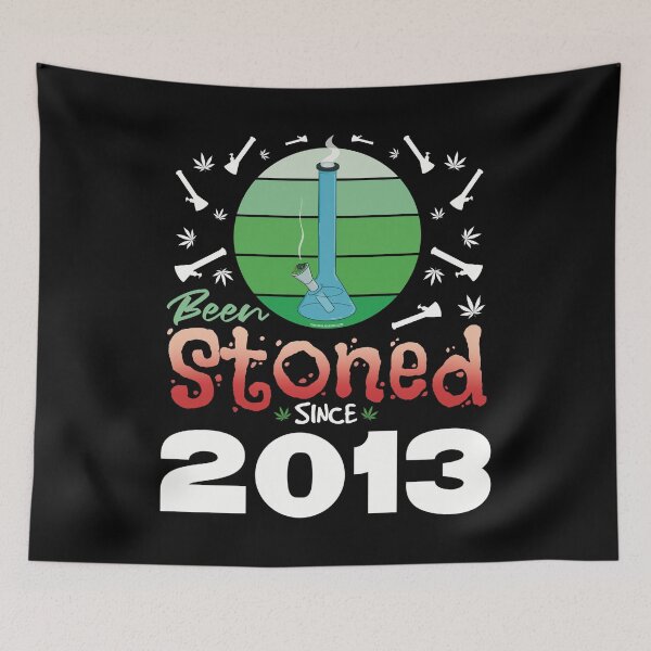 Item preview, Been stoned since 2013 (Green retro vintage sunset with bong) designed and sold by YomeHayin.