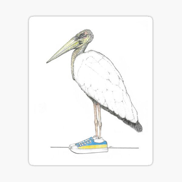 Item preview, White Stork in Ukrainian Sneakers  designed and sold by JimsBirds.