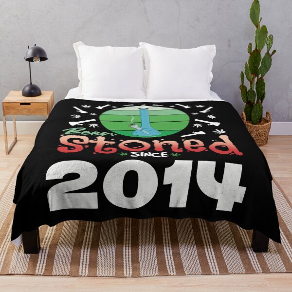 Item preview, Been stoned since 2014 (Green retro vintage sunset with bong) designed and sold by YomeHayin.