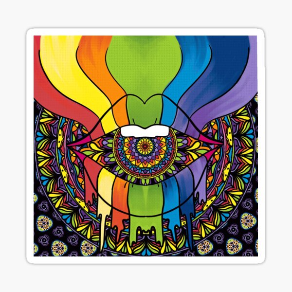 Mandala Rainbow kisses. Sticker