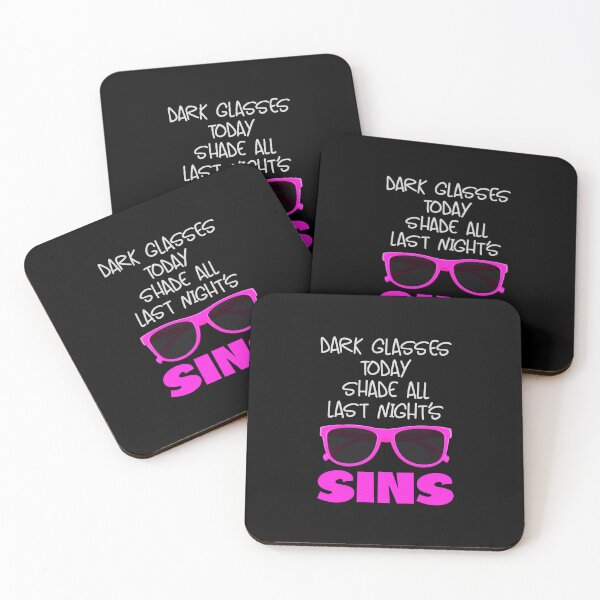 Item preview, Dark Glasses Today…! Pink (on Black) designed and sold by PawsitiveMum.