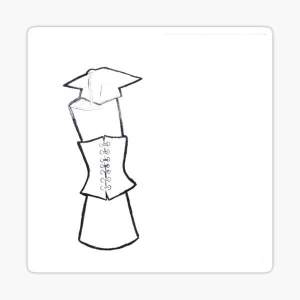 Graduate Degree with Corset Sticker