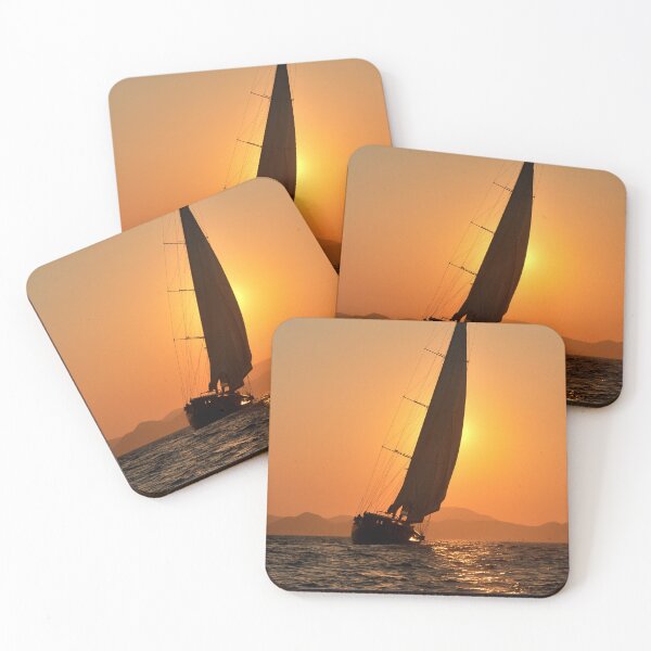 Item preview, big sailboat sailing at sunset designed and sold by laikaincosmos.