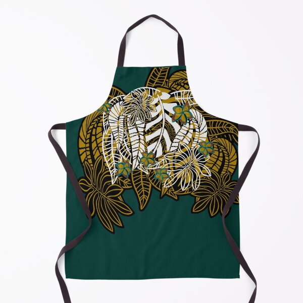 Item preview, Vintage Hawaiian Teal And Gold Tropical Floral designed and sold by sunnthreads.