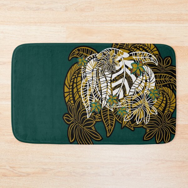 Item preview, Vintage Hawaiian Teal And Gold Tropical Floral designed and sold by sunnthreads.