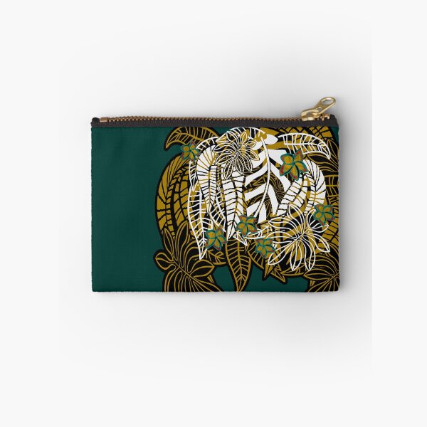 Item preview, Vintage Hawaiian Teal And Gold Tropical Floral designed and sold by sunnthreads.