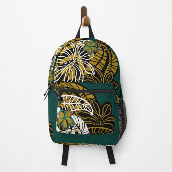 Item preview, Vintage Hawaiian Teal And Gold Tropical Floral designed and sold by sunnthreads.