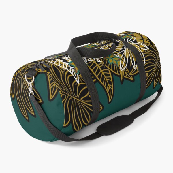 Item preview, Vintage Hawaiian Teal And Gold Tropical Floral designed and sold by sunnthreads.