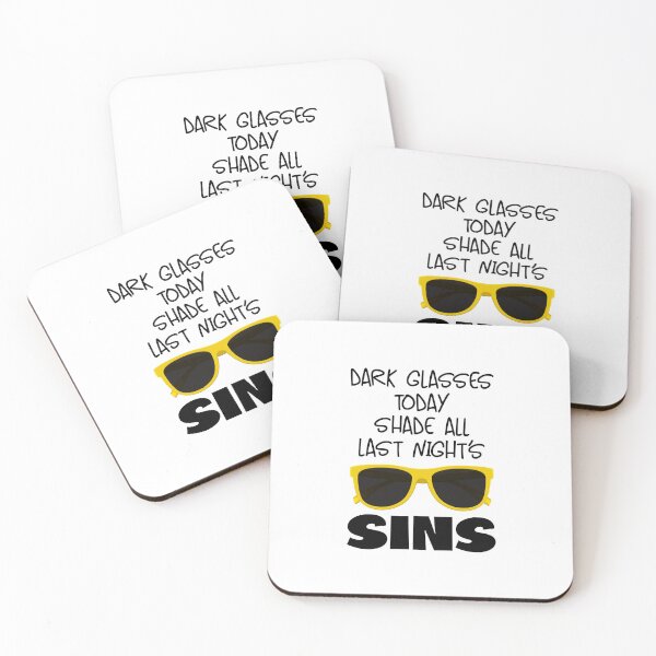 Item preview, Dark Glasses Today…! Yellow (on White) designed and sold by PawsitiveMum.