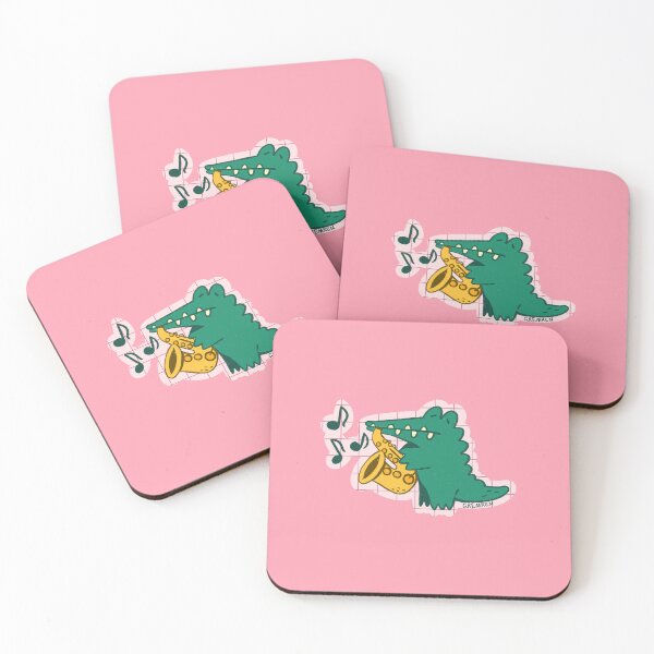 Jazzy Saxaphone Crocodile Coasters (Set of 4)