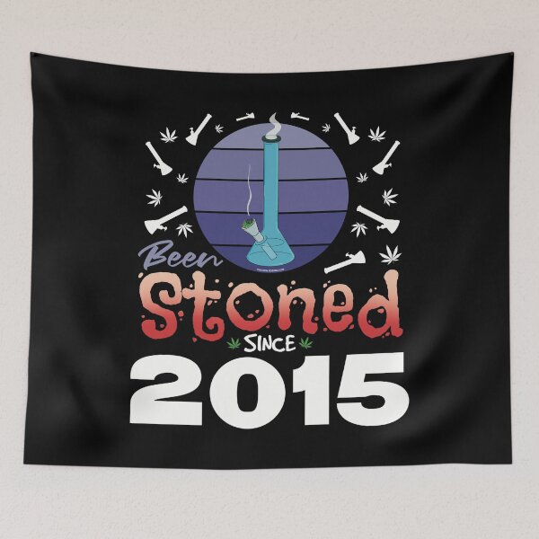 Item preview, Been stoned since 2015 (Purple retro vintage sunset with bong) designed and sold by YomeHayin.