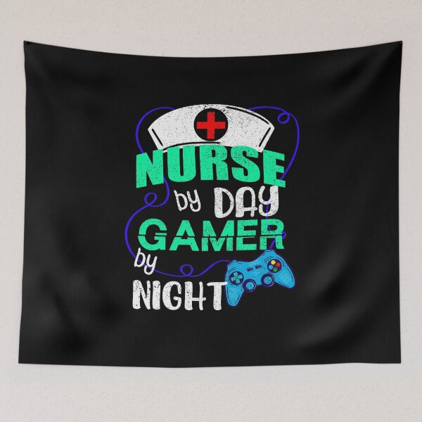 Item preview, Nurse by Day Gamer by Night, Funny Gaming Nurse Quotes designed and sold by orangeblue21.
