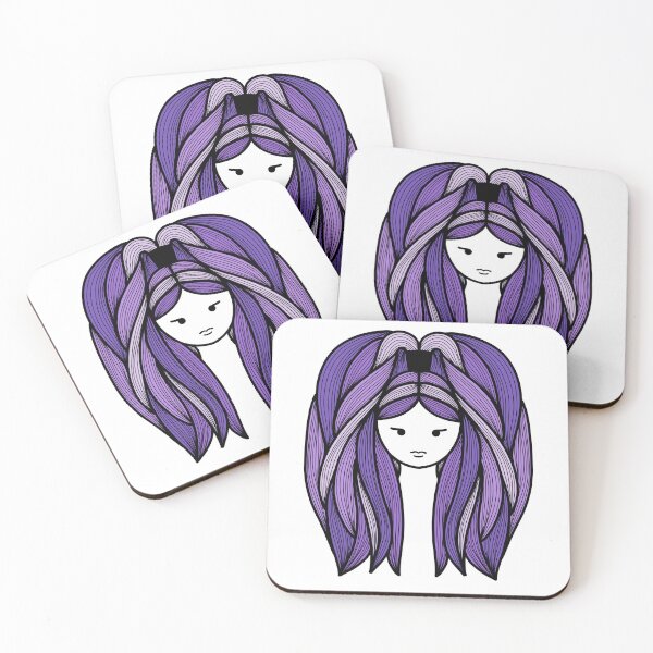 Item preview, Line Art Woman Purple Hair designed and sold by Morgan Klassiks.