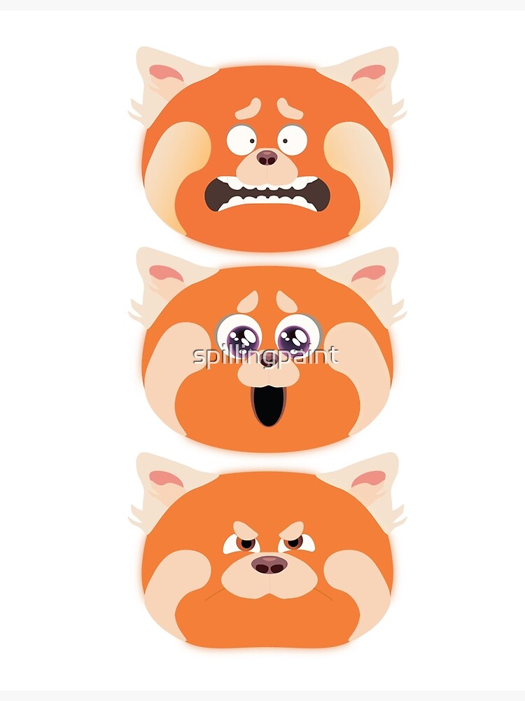"Mei Lee Cute Red Panda Turning Red" Art Print by spillingpaint | Redbubble