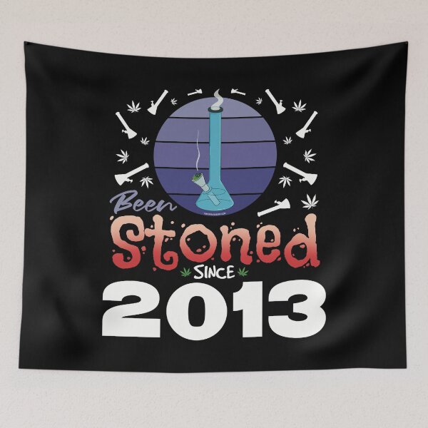 Item preview, Been stoned since 2013 (Purple retro vintage sunset with bong) designed and sold by YomeHayin.