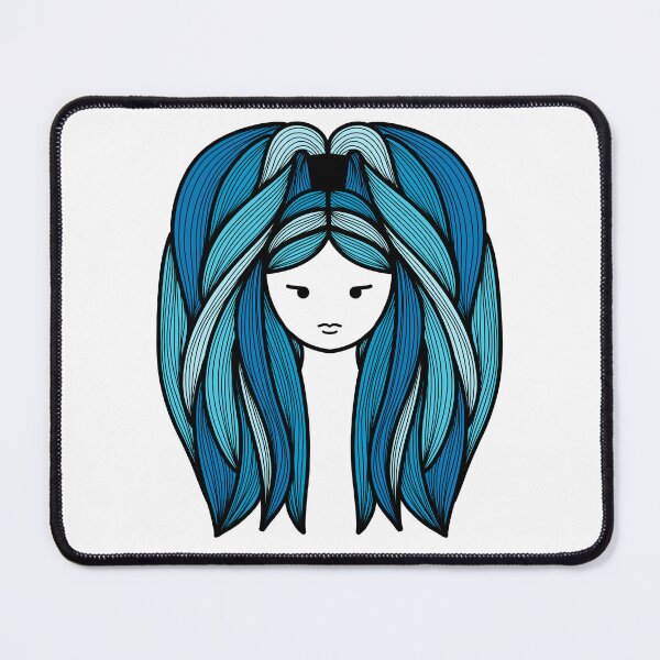 Item preview, Line Art Woman Blue Hair designed and sold by Morgan Klassiks.