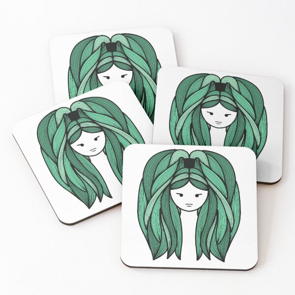 Item preview, Line Art Woman Green Hair designed and sold by Morgan Klassiks.