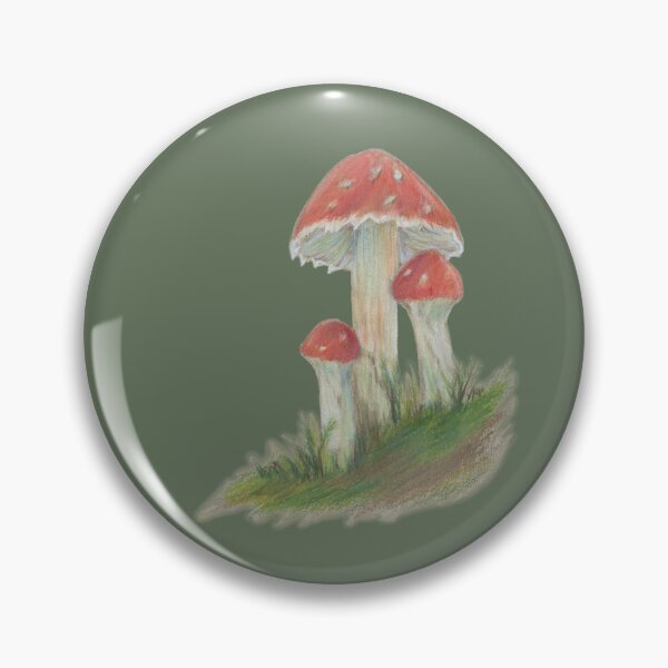 Artikelvorschau, Amanita Fliegenpilz Pilz auf Olivgrün entworfen und verkauft von LenaArtJourney.