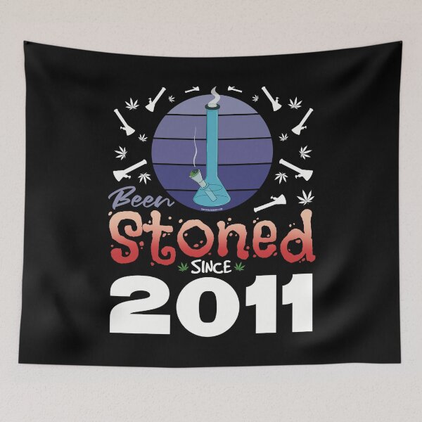 Item preview, Been stoned since 2011 (Purple retro vintage sunset with bong) designed and sold by YomeHayin.
