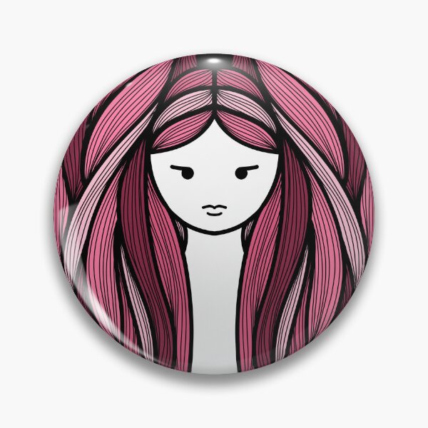 Item preview, Line Art Woman Pink Hair designed and sold by Morgan Klassiks.