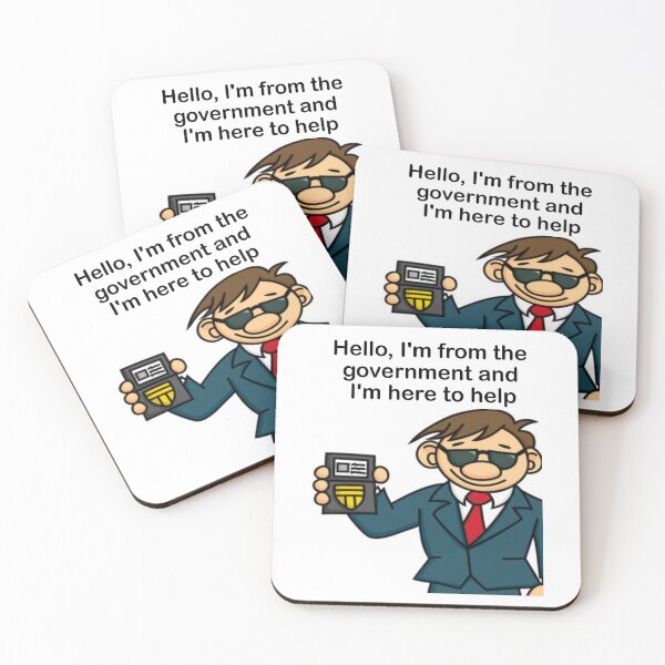 Item preview, Hello, I'm from the government and I'm here to help: funny, humorous, gift idea, decor, accent piece designed and sold by Becky Hunter.