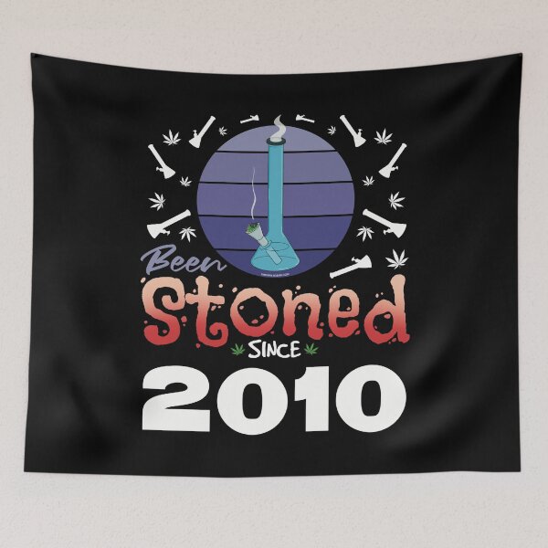 Item preview, Been stoned since 2010 (Purple retro vintage sunset with bong) designed and sold by YomeHayin.