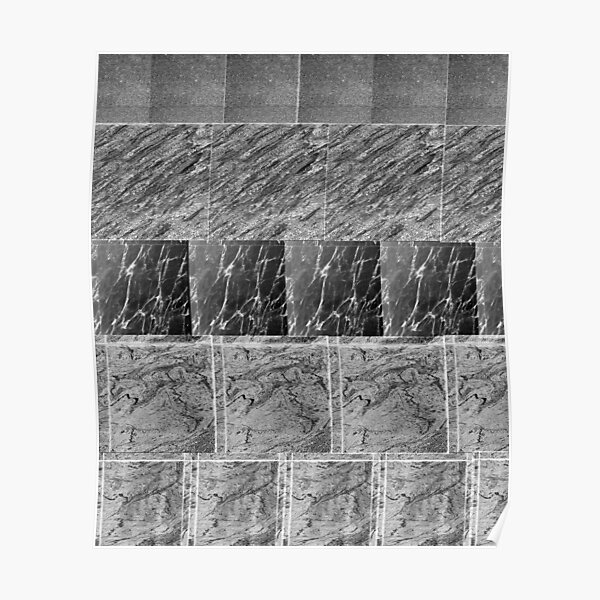 "Luxurious Black And White Marble Texture" Poster for Sale by