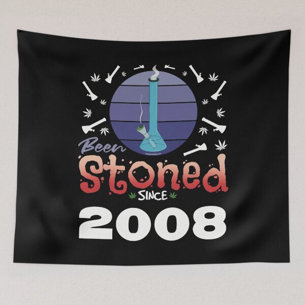 Item preview, Been stoned since 2008 (Purple retro vintage sunset with bong) designed and sold by YomeHayin.