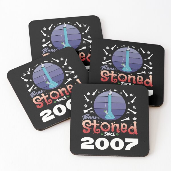 Item preview, Been stoned since 2007 (Purple retro vintage sunset with bong) designed and sold by YomeHayin.