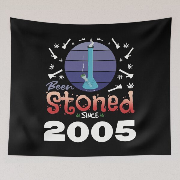 Item preview, Been stoned since 2005 (Purple retro vintage sunset with bong) designed and sold by YomeHayin.