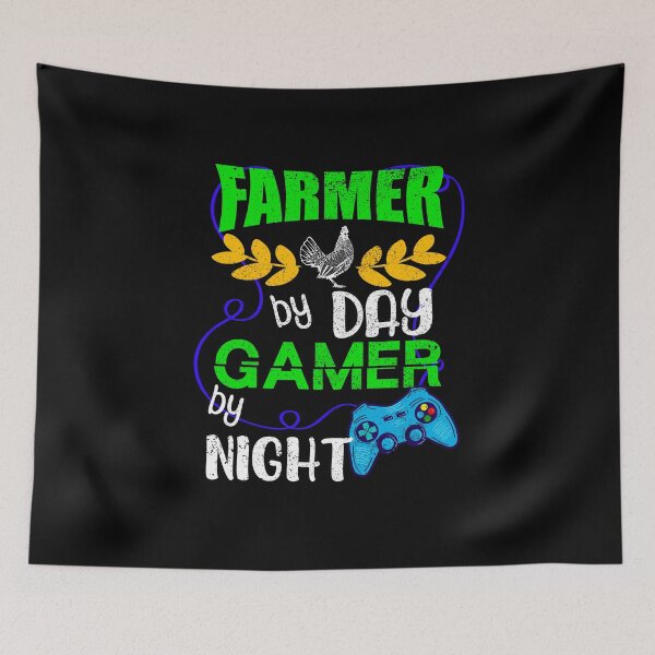 Item preview, Farmer by Day Gamer by Night, Gaming Quotes designed and sold by orangeblue21.