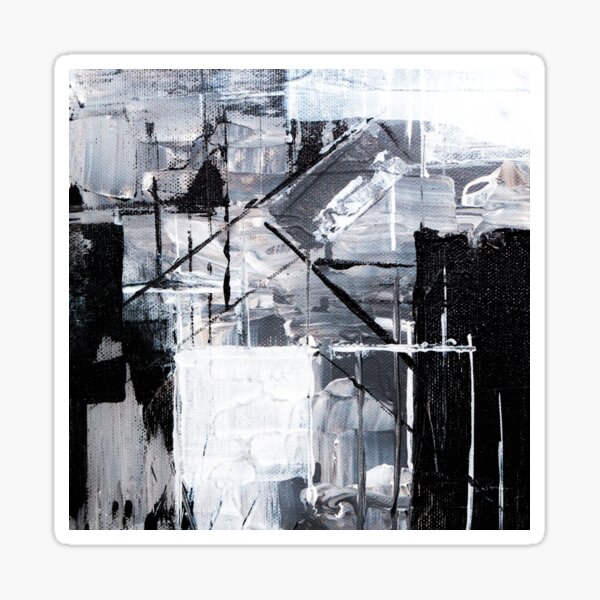 "Black and white abstract design" Sticker by FGCART Redbubble