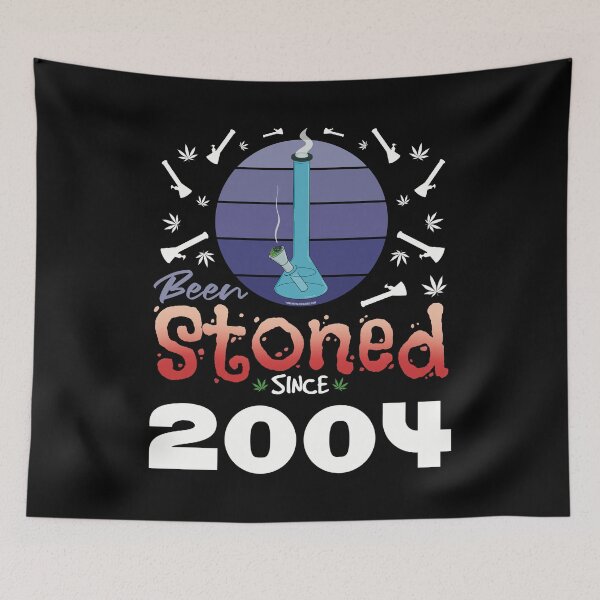 Item preview, Been stoned since 2004 (Purple retro vintage sunset with bong) designed and sold by YomeHayin.
