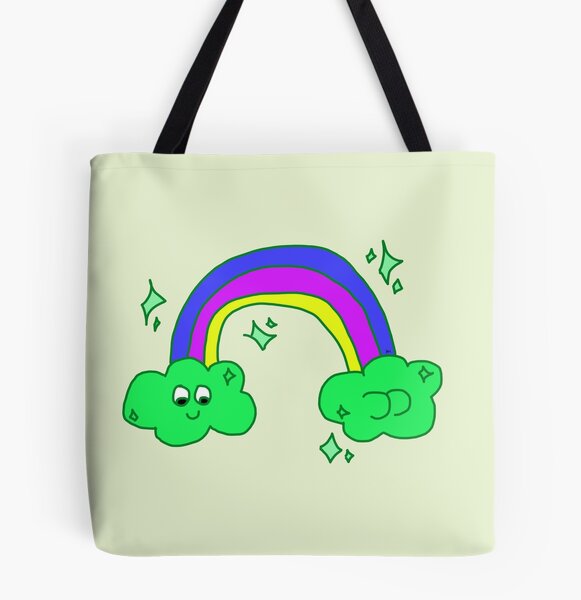 Rainbow Moonlit Yeti or Abominable Snowman Tote Bag Eco Friendly Tote Bag  Shopping Bag 