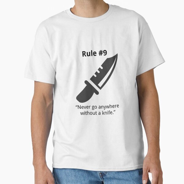 Artikel-Vorschau von Gibbs Regel Nr. 9 (Immer ein Messer dabeihaben), designt und verkauft von shirtdude13.